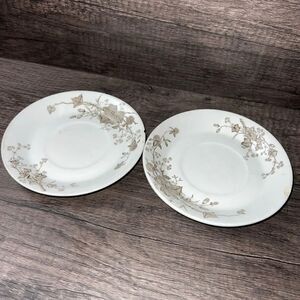 Vintage Antique J & G Meakin Hanley England Ivy Print Ironstone China 6” Plates